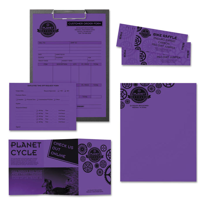Color Paper, 24 lb Bond Weight, 8.5 x 11, Gravity Grape, 500/Ream