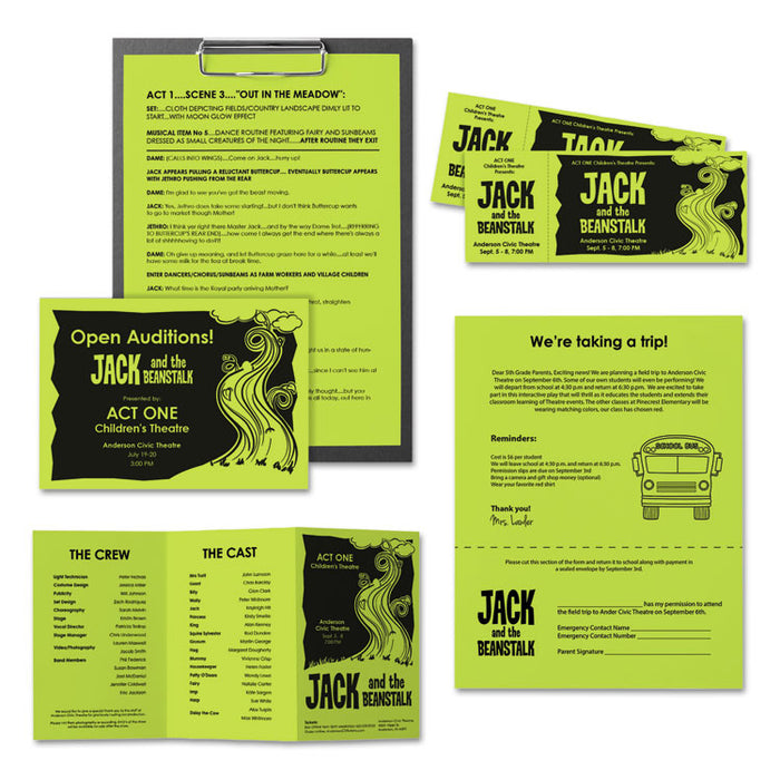 Color Paper, 24 lb Bond Weight, 8.5 x 11, Vulcan Green, 500/Ream