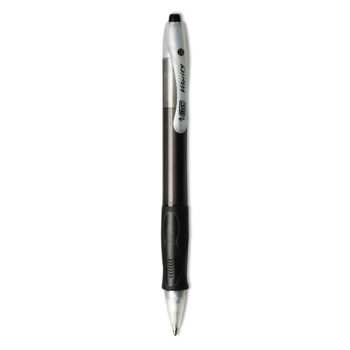 Velocity Easy Glide Ballpoint Pen Value Pack, Retractable, Medium 1 mm, Black Ink, Black Barrel, 36/Pack