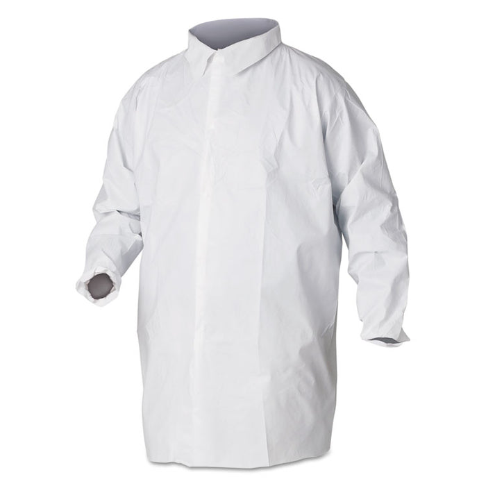 A40 Liquid and Particle Protection Lab Coats, Elastic Wrists,  X-Large, White, 30/Carton
