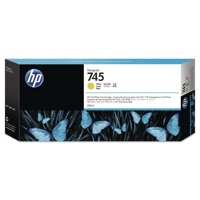 HP 745, (F9K02A) Yellow Original Ink Cartridge, 5/Carton