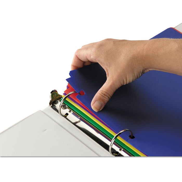 Poly Snap-In Two-Pocket Folder, Side: 3-Hole Punched, Accommodates (50) 11 x 8.5 Sheets, Assorted Colors, 10/Pack