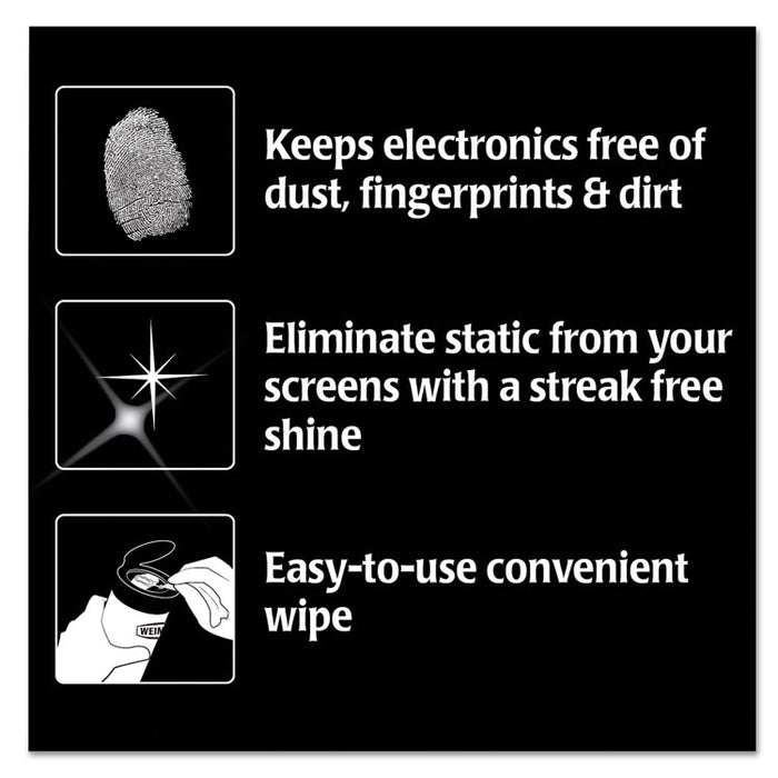 E-tronic Wipes, 1-Ply, 7 x 8, White, 30/Canister