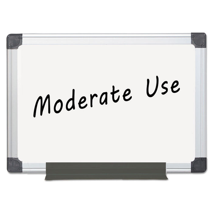 Value Melamine Dry Erase Board, 24" x 36", White Surface, Satin Aluminum Frame