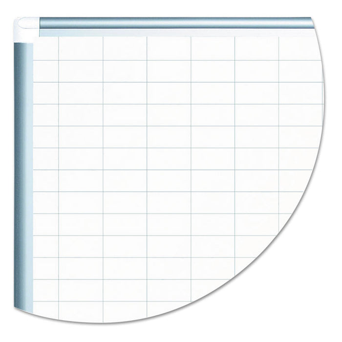 Gridded Magnetic Steel Dry Erase Project Planning Board, w/Accs, 1" x 2" Cell, 72" x 48", White Surface, Satin Aluminum Frame