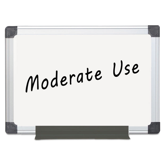 Value Melamine Dry Erase Board, 36" x 48", White Surface, Satin Aluminum Frame