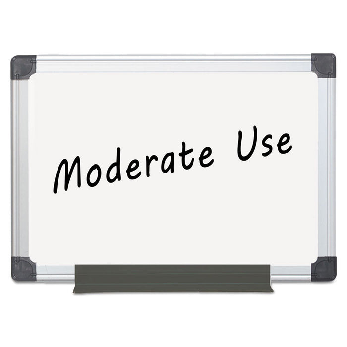 Value Melamine Dry Erase Board, 18" x 24", White Surface, Satin Aluminum Frame