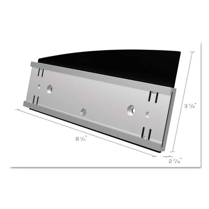 Interior Image Anti-Glare Sign Holder, Landscape, 8.5" x 2" Insert, Black/Silver