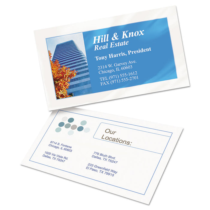 True Print Premium Clean Edge Business Cards, Inkjet, 2 x 3.5, Glossy White, 10 Cards Sheet, 20 Sheets/Pack