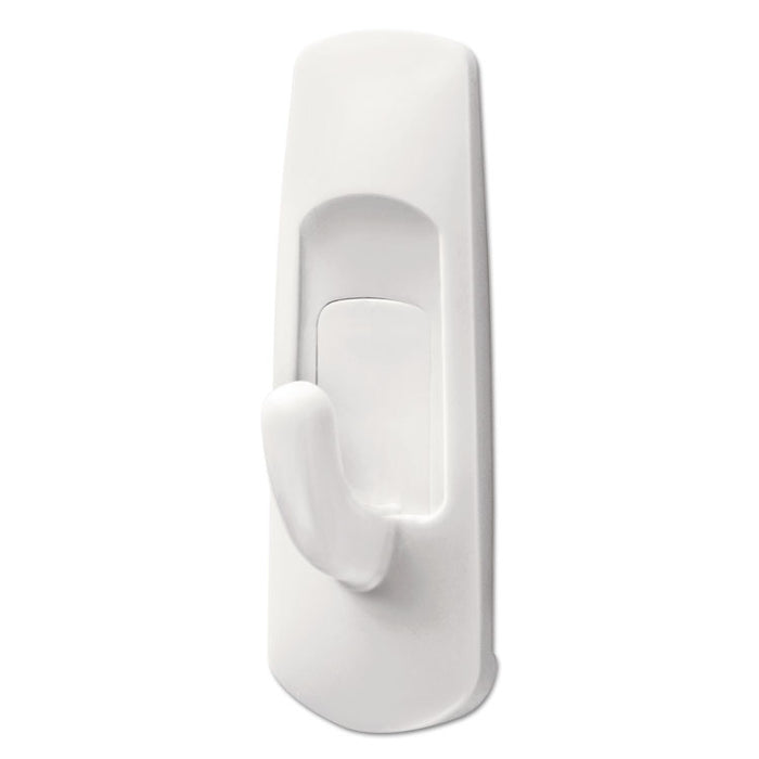 Small Utility Hooks, Plastic, White, Supports 1 lb, 24/Pack