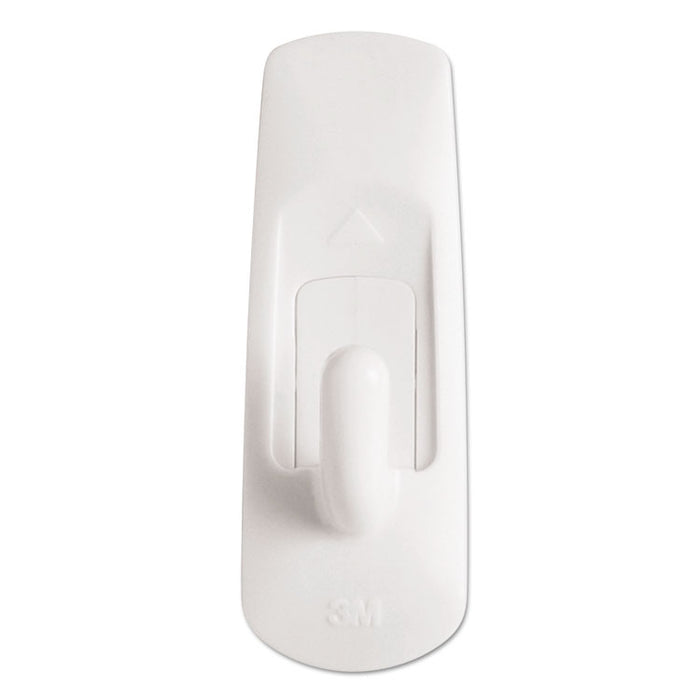Small Utility Hooks, Plastic, White, Supports 1 lb, 24/Pack