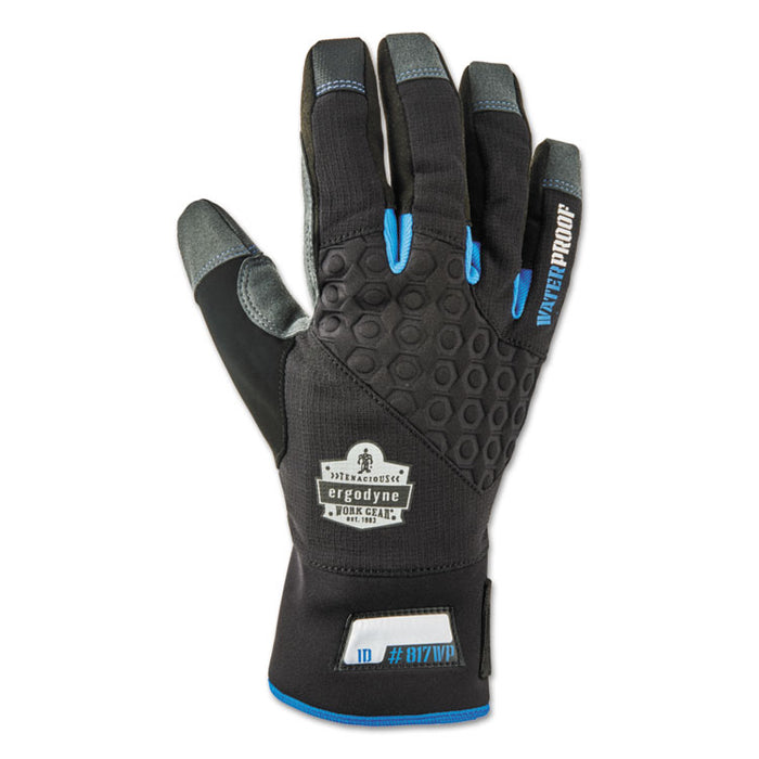 Proflex 817WP Reinforced Thermal Waterproof Utility Gloves, EN388: 3423X, Small, Black, Pair
