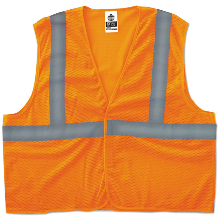 GloWear 8205HL Type R Class 2 Super Econo Mesh Vest, Polyester Mesh, 4X-Large to 5X-Large, Orange