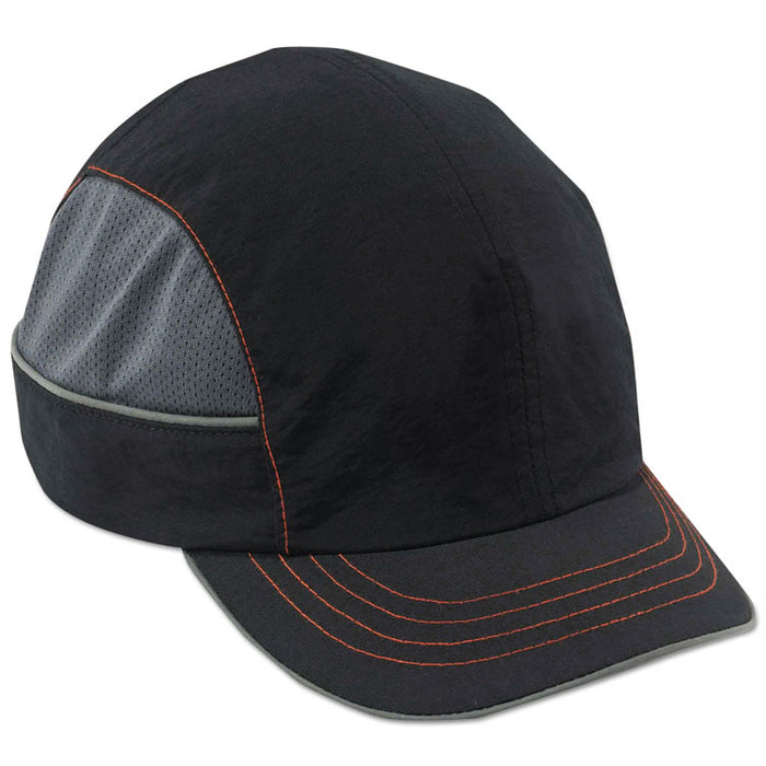 Skullerz 8950 Bump Cap, Short Front Brim, XXX-Small to Large (Up to 7.5), 0.01" Insert, Black