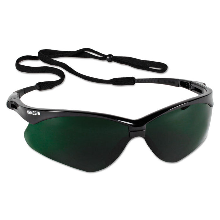 Nemesis Safety Glasses, Black Half Frame, Green Shade 5 VLT Dual Lens