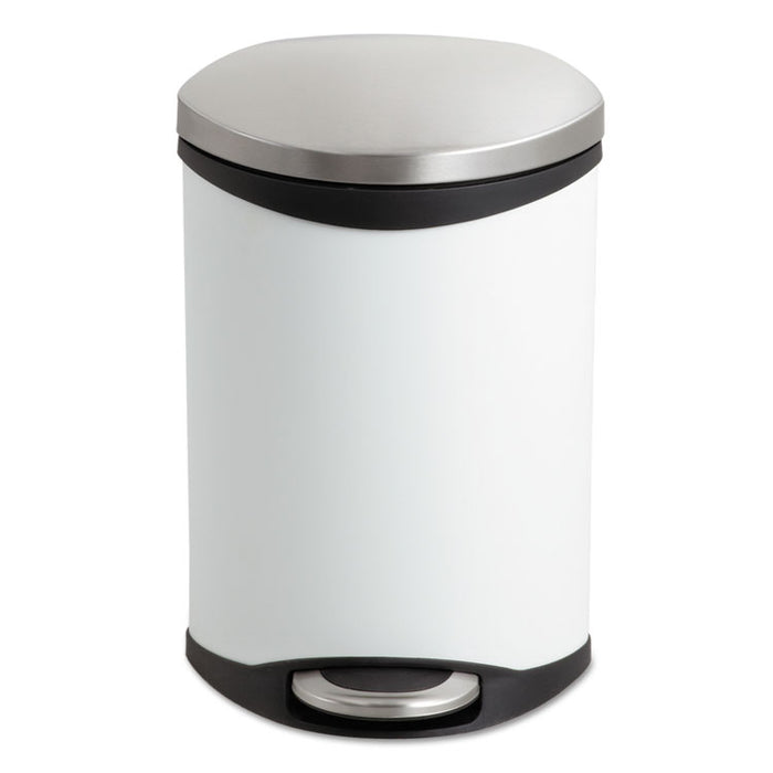 Step-On Medical Receptacle, 3 gal, Steel, White