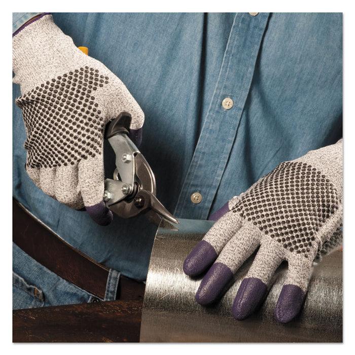 G60 PURPLE NITRILE Cut-Resistant Gloves, EN388: 4340, 9.45" Long, Large (Size 9), Black/White, Pair