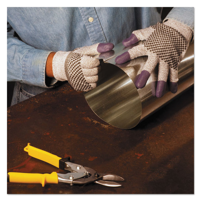 G60 PURPLE NITRILE Cut-Resistant Gloves, EN388: 4340, 9.45" Long, Large (Size 9), Black/White, Pair