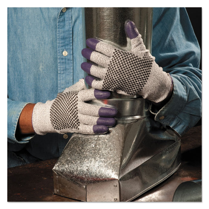 G60 PURPLE NITRILE Cut-Resistant Gloves, EN388: 4340, 9.45" Long, Large (Size 9), Black/White, Pair