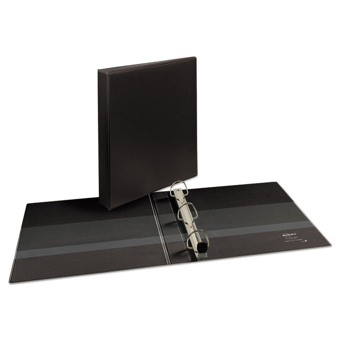Heavy-Duty View Binder with DuraHinge and One Touch EZD Rings, 3 Rings, 1" Capacity, 11 x 8.5, Black