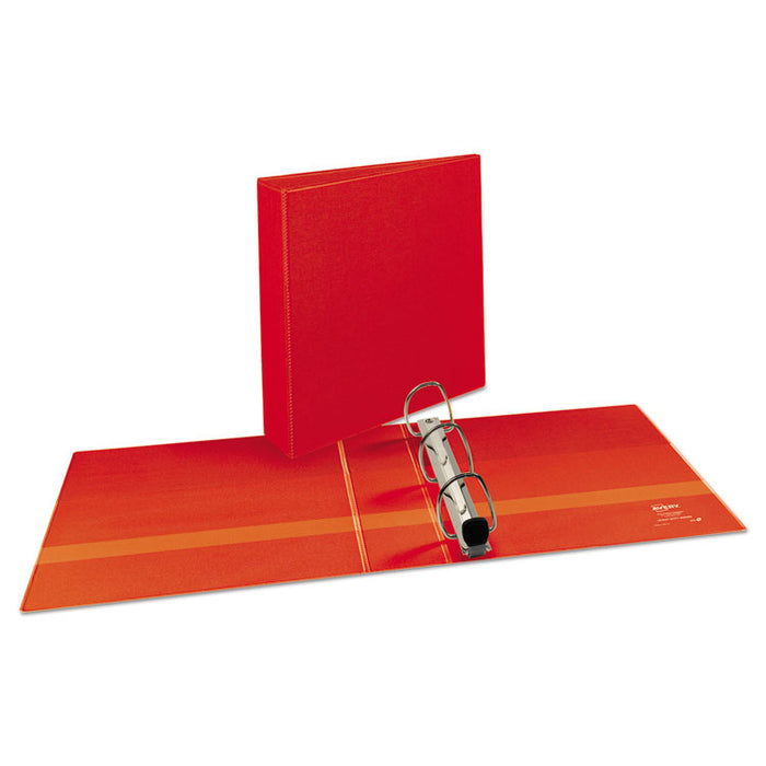 Heavy-Duty View Binder with DuraHinge and One Touch EZD Rings, 3 Rings, 2" Capacity, 11 x 8.5, Red