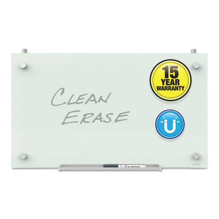 Infinity Magnetic Glass Dry Erase Cubicle Board, 30" x 18", White Surface