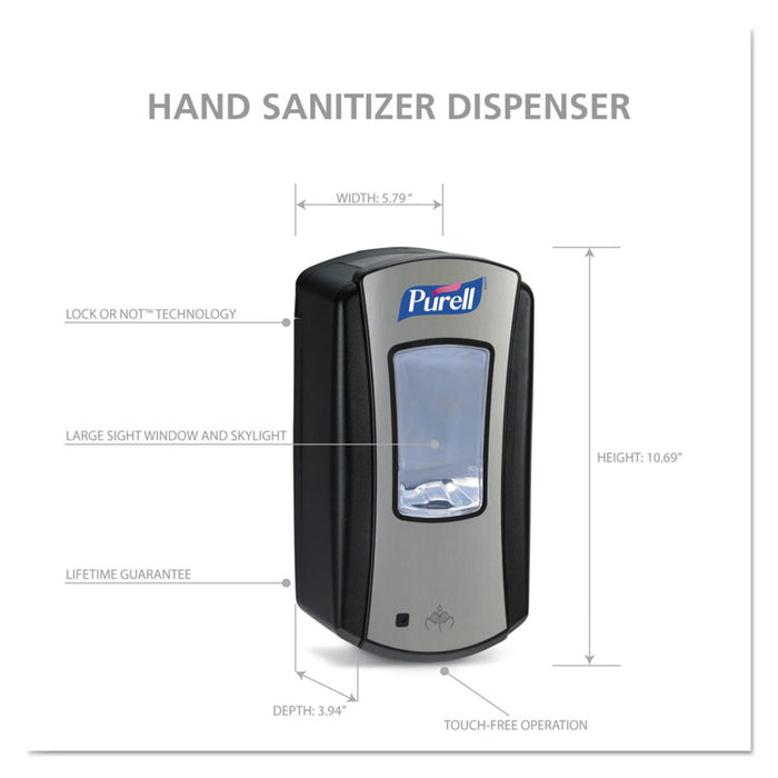 LTX-12 Touch-Free Dispenser, 1,200 mL, 5.75 x 4 x 10.5, Black/Chrome