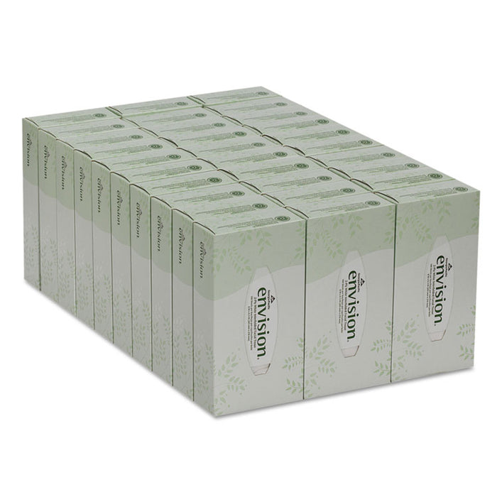 Envision White Facial Tissue, 2-Ply, White, 100 Sheets/Box, 30 Boxes/Carton