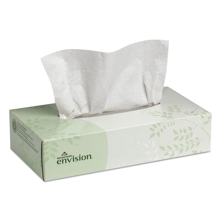 Envision White Facial Tissue, 2-Ply, White, 100 Sheets/Box, 30 Boxes/Carton