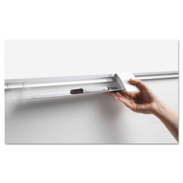 Ruled Magnetic Steel Dry Erase Planning Board, 72" x 48", White Surface, Satin Aluminum Frame
