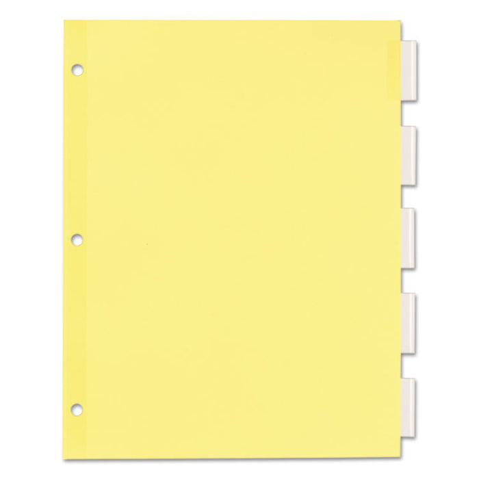 Plastic Insertable Dividers, 5-Tab, 11 x 8.5, Clear Tabs, 1 Set