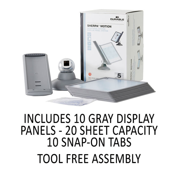 SHERPA Motion Desk Reference System, 10 Panels, Gray Borders
