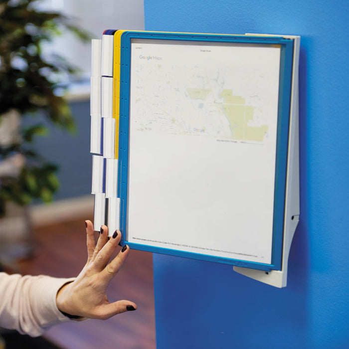 Sherpa Wall-Mount Reference System, 10 Gray Panels, Letter, Assorted Borders