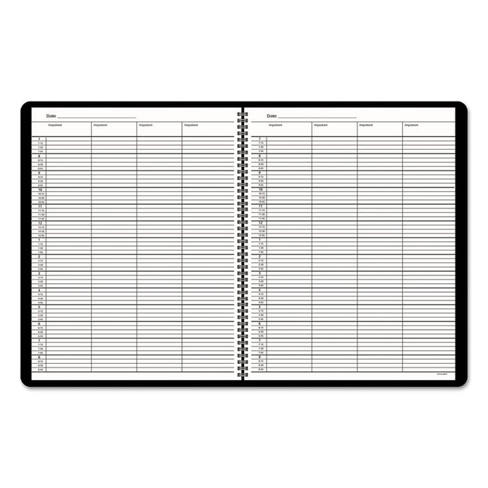 Four-Person Group Undated Daily Appointment Book, 10.88 x 8.5, Black Cover, 12-Month (Jan to Dec): Undated