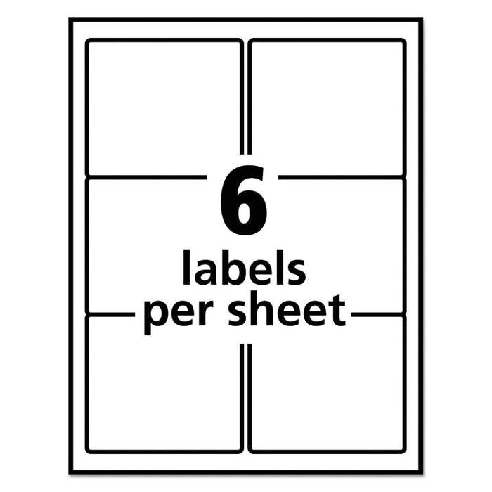 Vibrant Laser Color-Print Labels w/ Sure Feed, 3 x 3.75, White, 150/PK