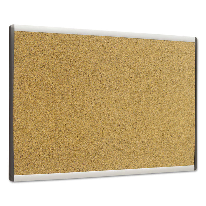 ARC Frame Cubicle Board, Cork Bulletin, 24" x 14", Tan Surface, Satin Aluminum Frame