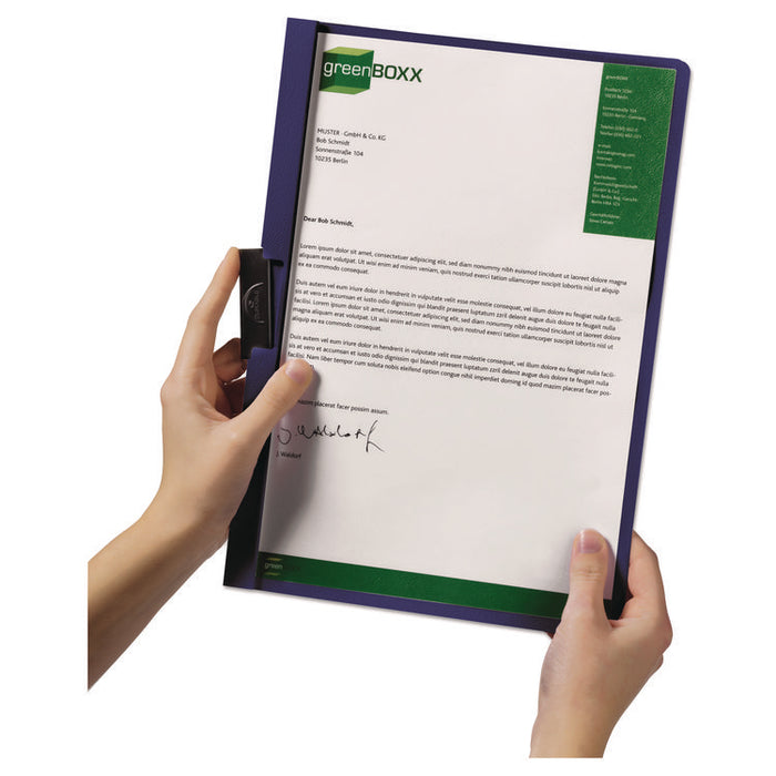 DuraClip Report Cover, Clip Fastener, 8.5 x 11, Holds 60 Sheets, Clear/Black, 25/Box