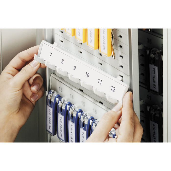 Locking Key Cabinet, 72-Key, Brushed Aluminum, Silver, 11.75" x 4.63" x 15.75"