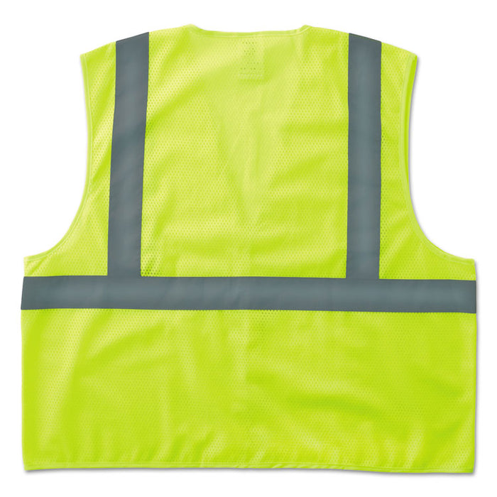 GloWear 8205HL Type R Class 2 Super Econo Mesh Safety Vest, Polyester, Small/Medium, Lime