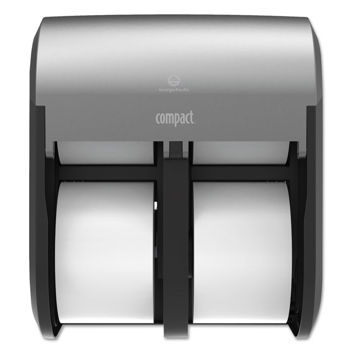 Compact Quad Vertical Four-Roll Coreless Dispenser, 12.06 x 8 x 14.44, Stainless Steel
