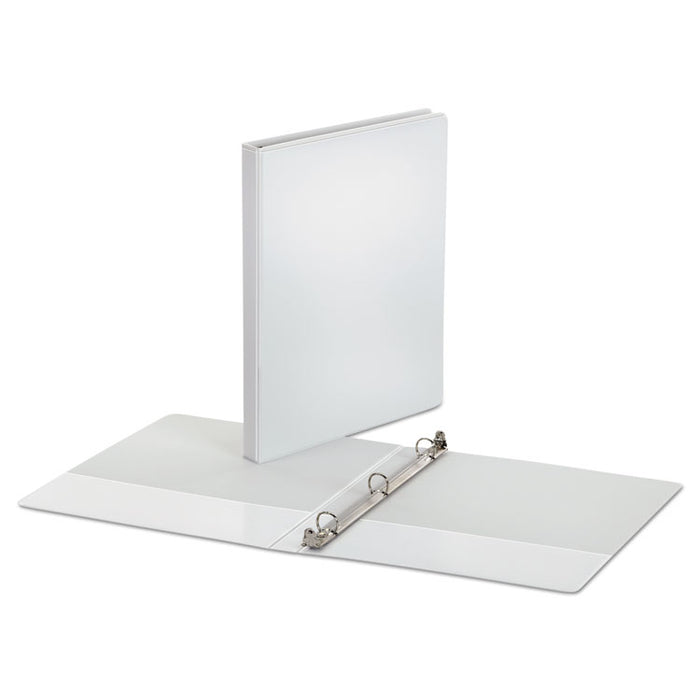 Economy Round Ring View Binder, 3 Rings, 0.5" Capacity, 11 x 8.5, White