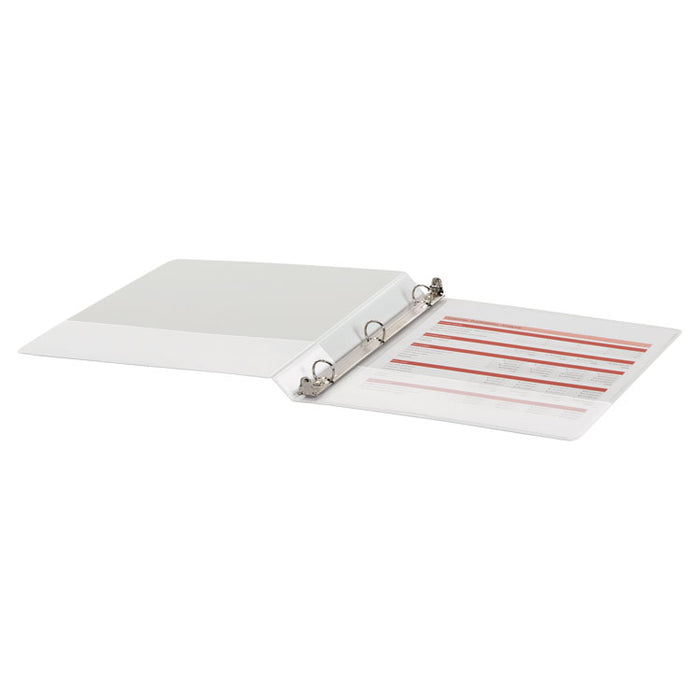 Economy Round Ring View Binder, 3 Rings, 0.5" Capacity, 11 x 8.5, White