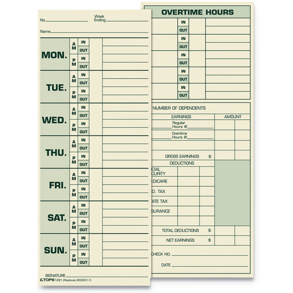 Time Clock Cards
