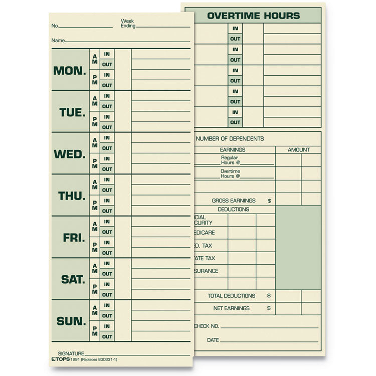 Time Clock Cards