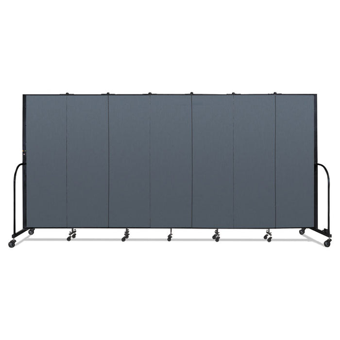 Portable Room Divider, 13 ft 1" x 0.75" x 6 ft, Vinyl/Fiberglass/Steel, Blue