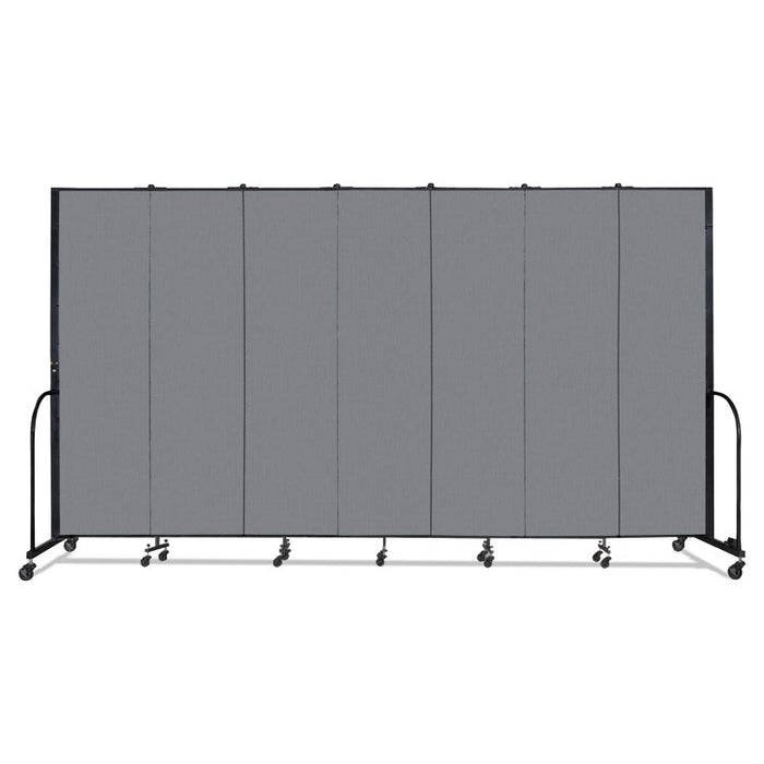 Portable Room Divider, 13 ft 1" x 0.75" x 7 ft 4", Vinyl/Fiberglass/Steel, Gray