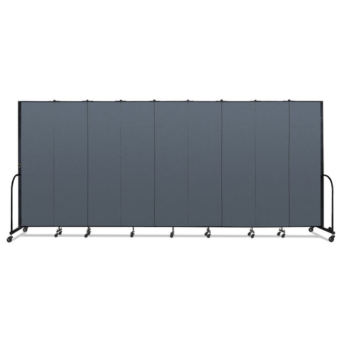 Portable Room Divider, 16 ft 9" x 0.75" x 7 ft 4", Vinyl/Fiberglass/Steel, Blue