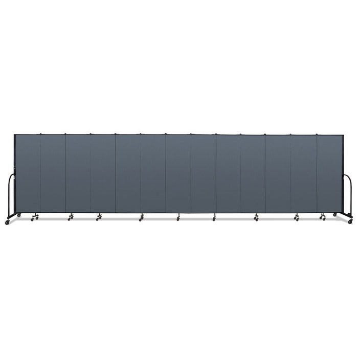 Portable Room Divider, 24 ft 1" x 0.75" x 6 ft, Vinyl/Fiberglass/Steel, Blue