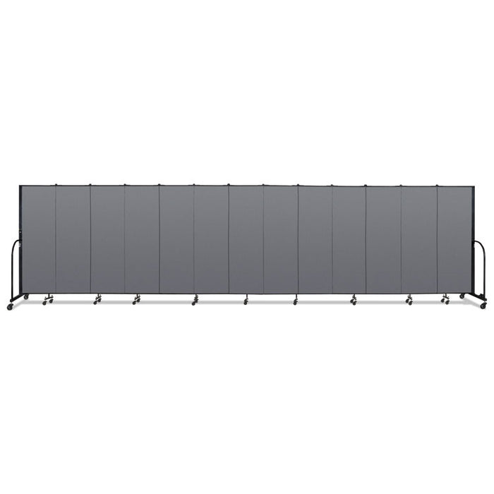 Portable Room Divider, 24 ft 1" x 0.75" x 6 ft, Vinyl/Fiberglass/Steel, Gray