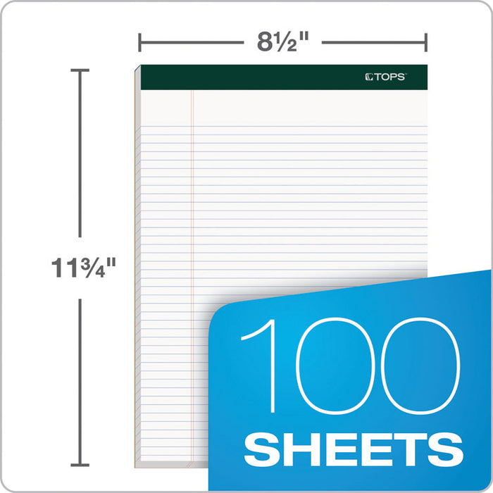 Double Docket Ruled Pads, Narrow Rule, (100) White 8.5 x 11 Sheets, 4/Pack